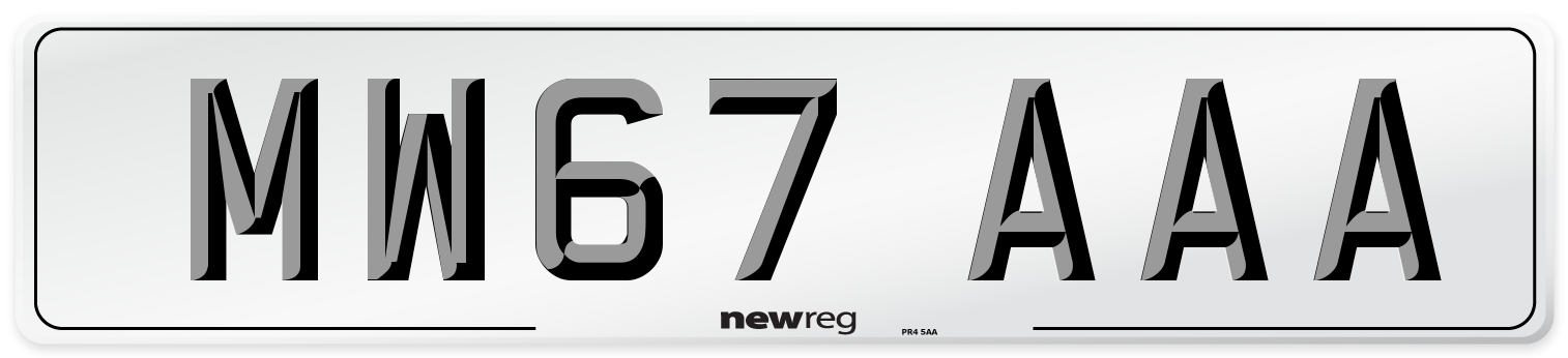 MW67 AAA Number Plate from New Reg